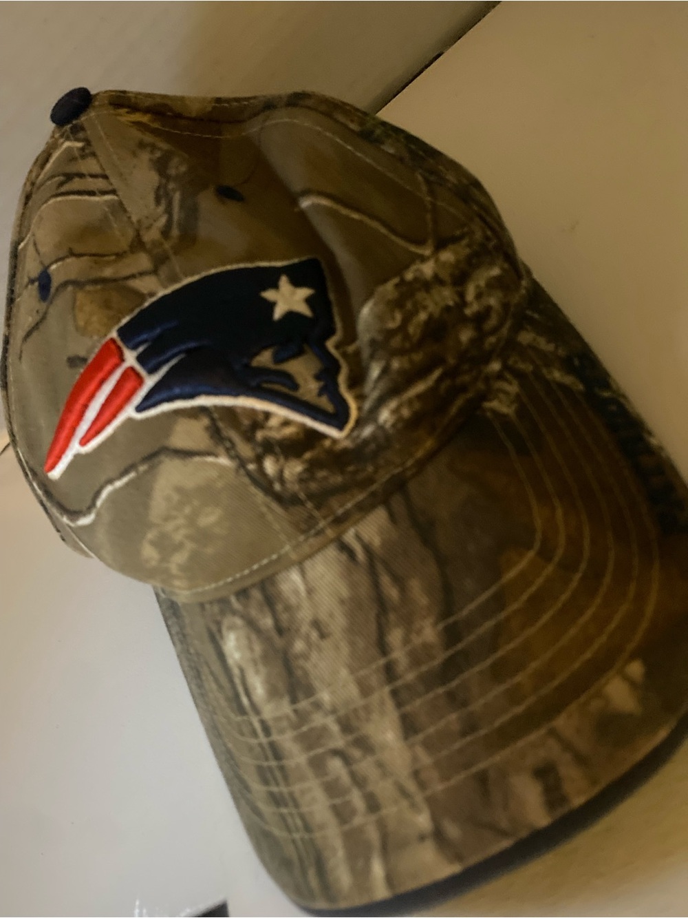 NFL New England Patriots Camo Hat with Team Logo - Green/Brown